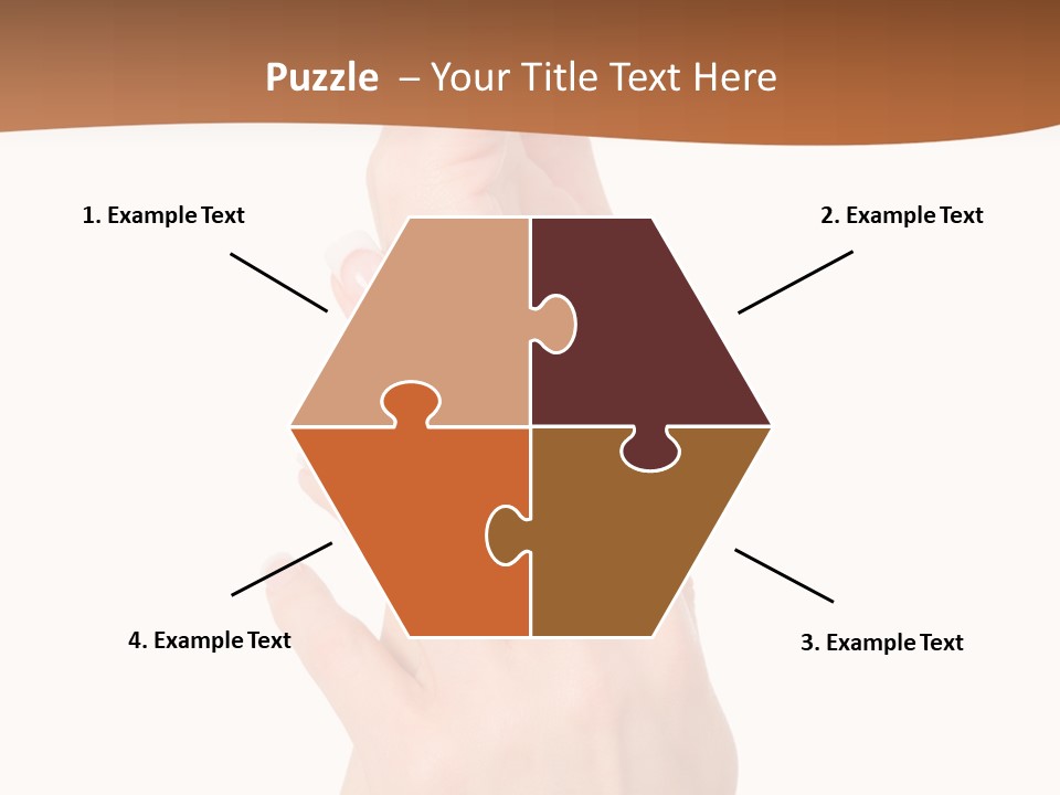 Two Hands Reaching Up To Each Other With A Brown Background PowerPoint Template