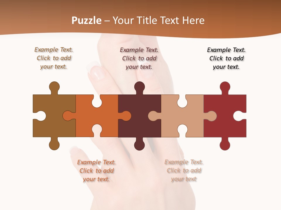 Two Hands Reaching Up To Each Other With A Brown Background PowerPoint Template