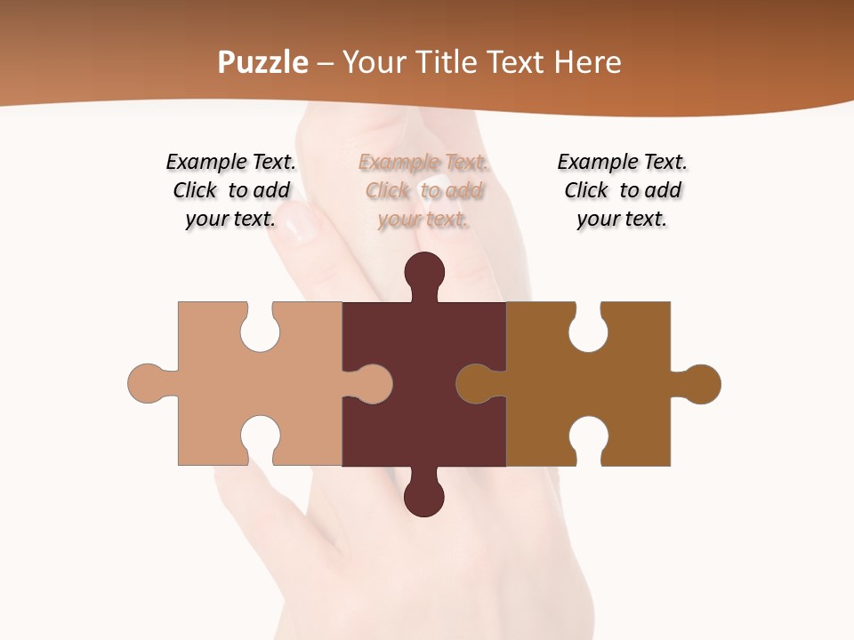 Two Hands Reaching Up To Each Other With A Brown Background PowerPoint Template