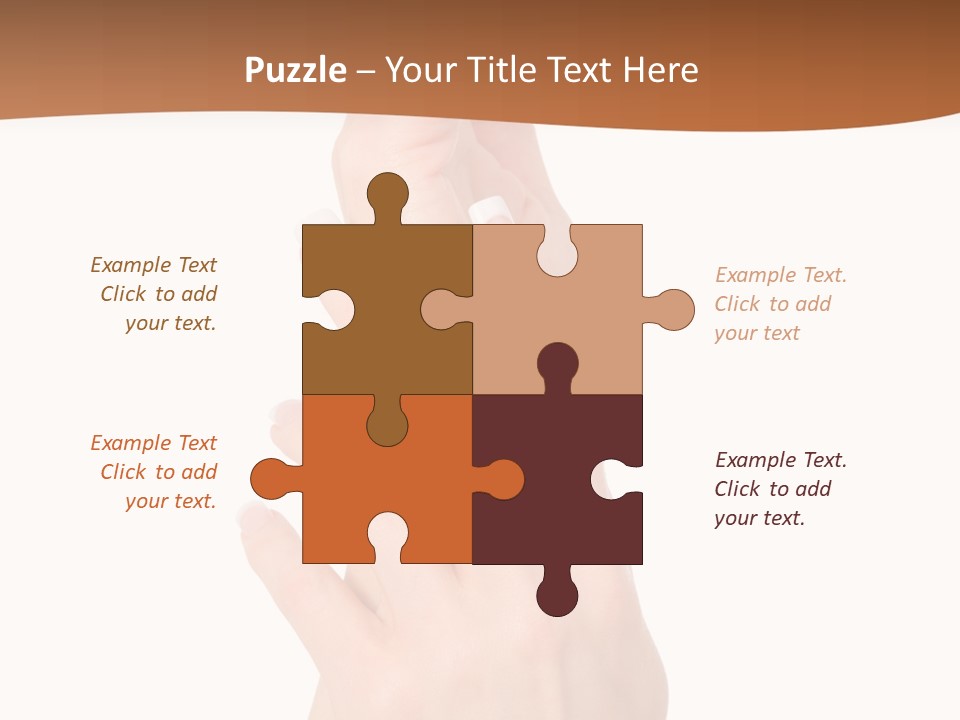 Two Hands Reaching Up To Each Other With A Brown Background PowerPoint Template