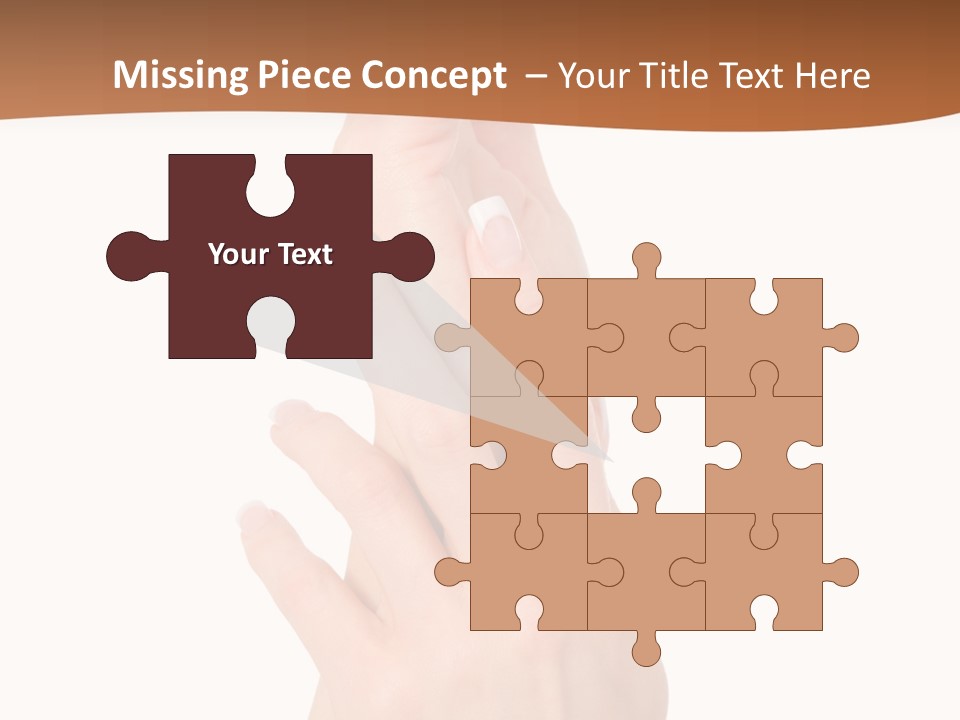 Two Hands Reaching Up To Each Other With A Brown Background PowerPoint Template