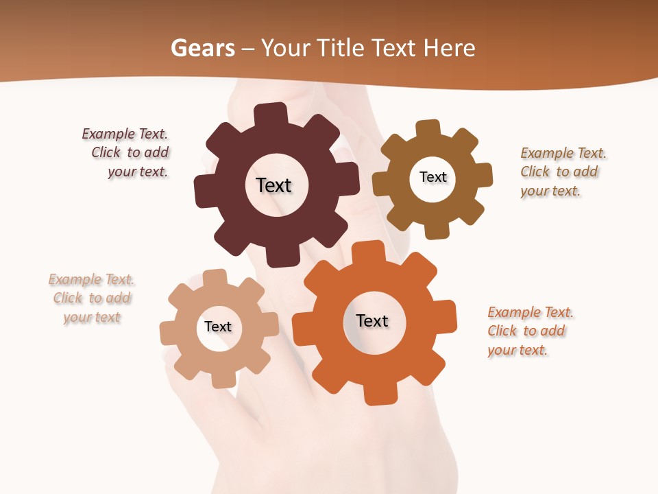 Two Hands Reaching Up To Each Other With A Brown Background PowerPoint Template