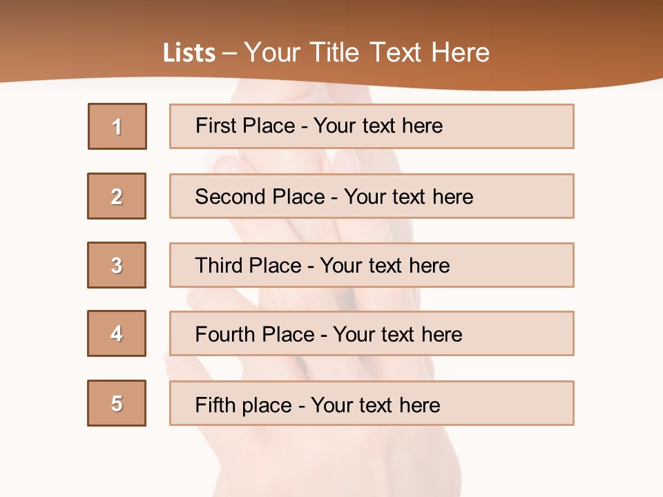 Two Hands Reaching Up To Each Other With A Brown Background PowerPoint Template