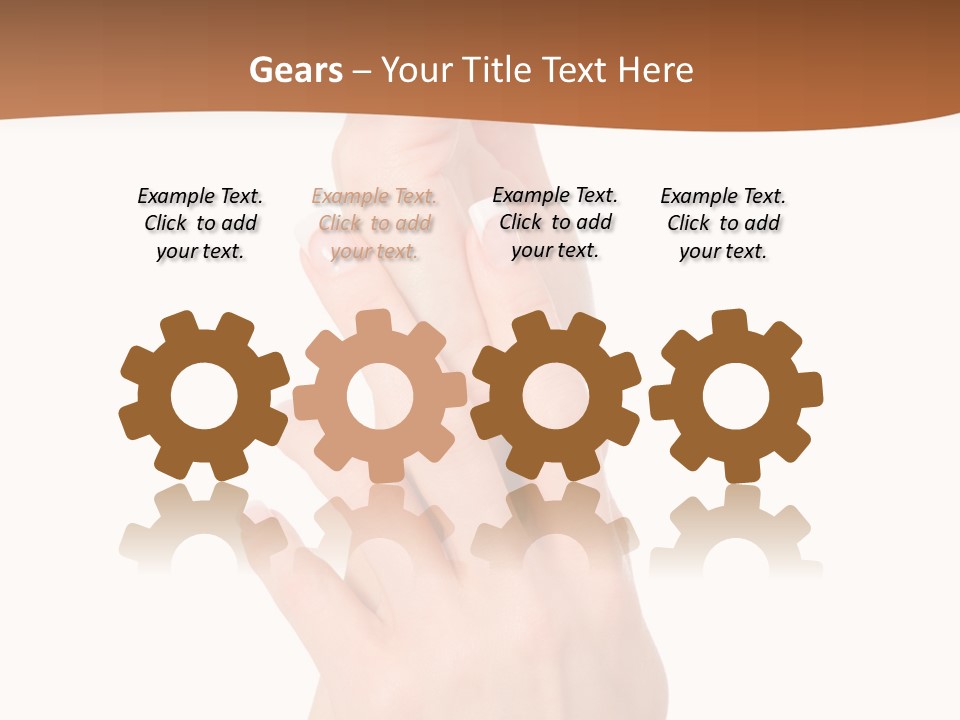 Two Hands Reaching Up To Each Other With A Brown Background PowerPoint Template