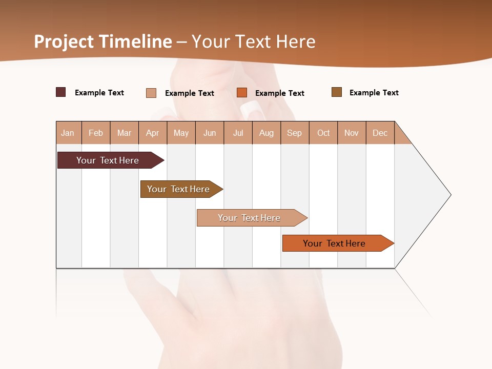 Two Hands Reaching Up To Each Other With A Brown Background PowerPoint Template