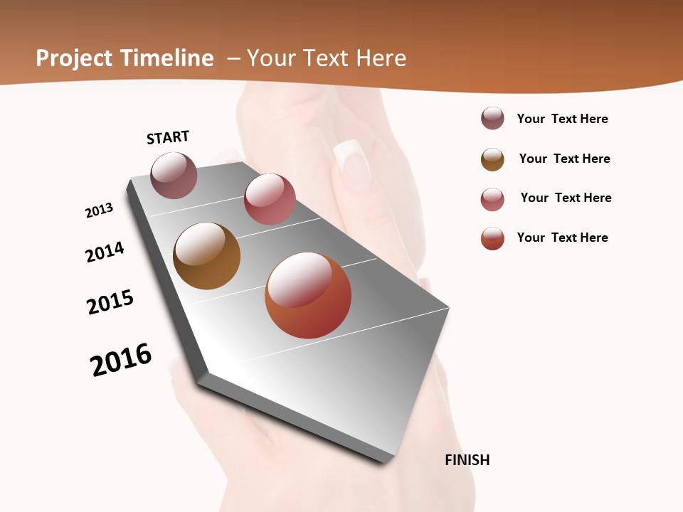 Two Hands Reaching Up To Each Other With A Brown Background PowerPoint Template