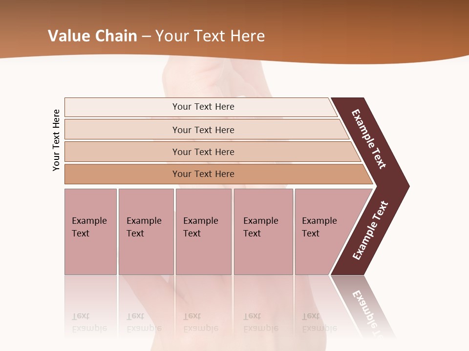 Two Hands Reaching Up To Each Other With A Brown Background PowerPoint Template