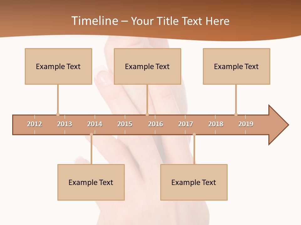 Two Hands Reaching Up To Each Other With A Brown Background PowerPoint Template