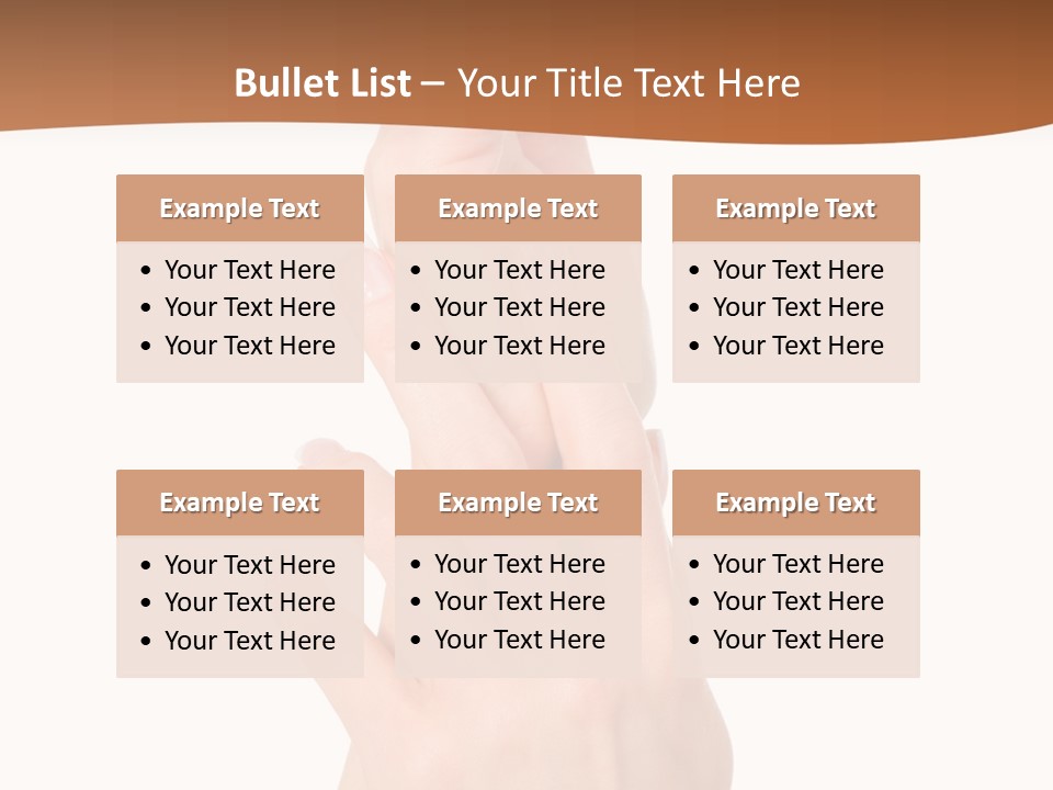 Two Hands Reaching Up To Each Other With A Brown Background PowerPoint Template
