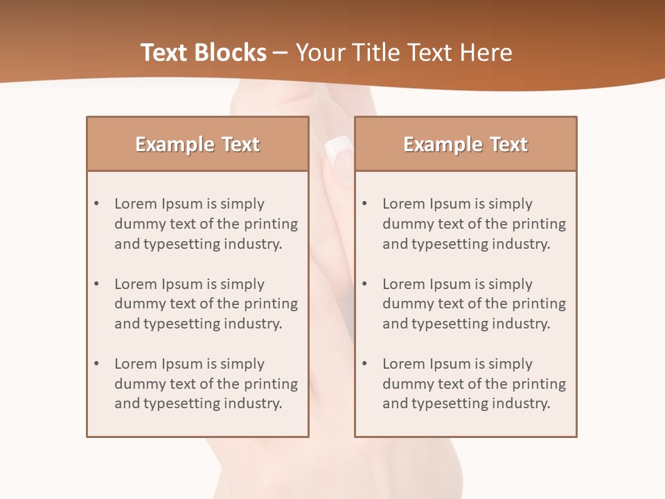 Two Hands Reaching Up To Each Other With A Brown Background PowerPoint Template
