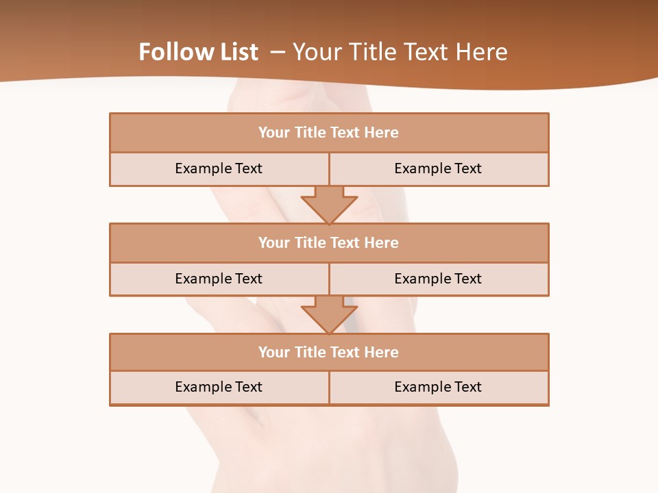 Two Hands Reaching Up To Each Other With A Brown Background PowerPoint Template