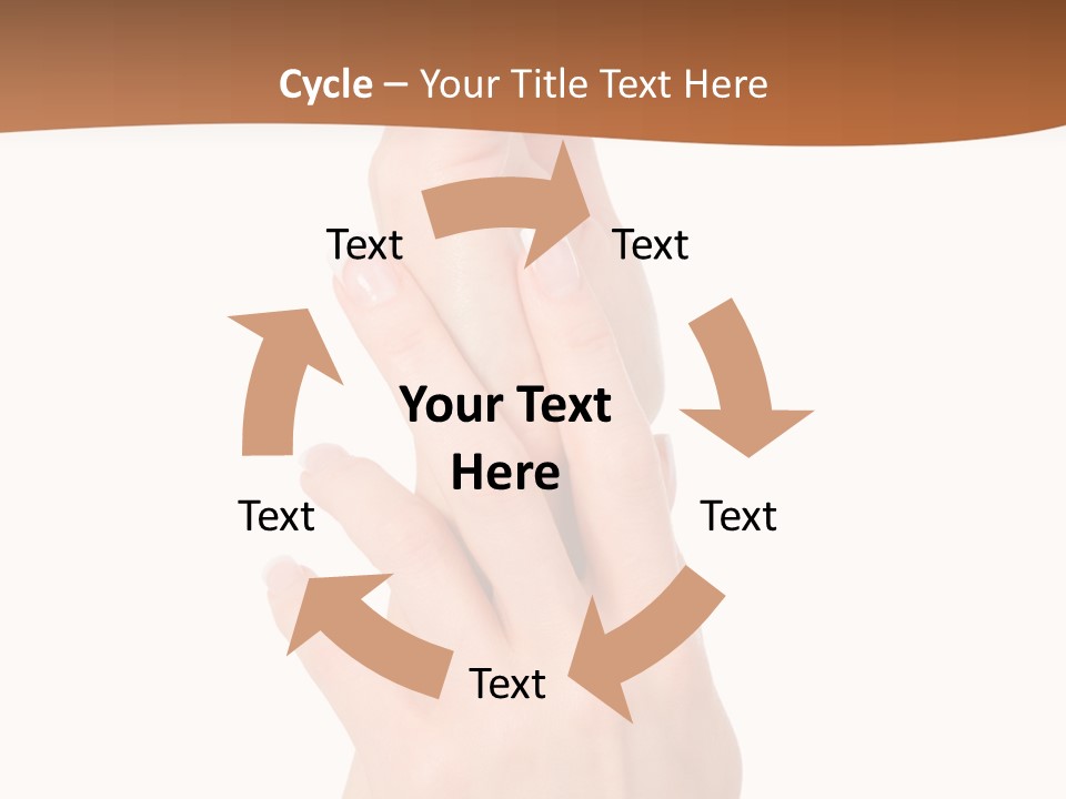 Two Hands Reaching Up To Each Other With A Brown Background PowerPoint Template