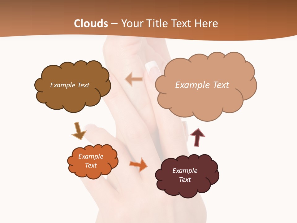 Two Hands Reaching Up To Each Other With A Brown Background PowerPoint Template