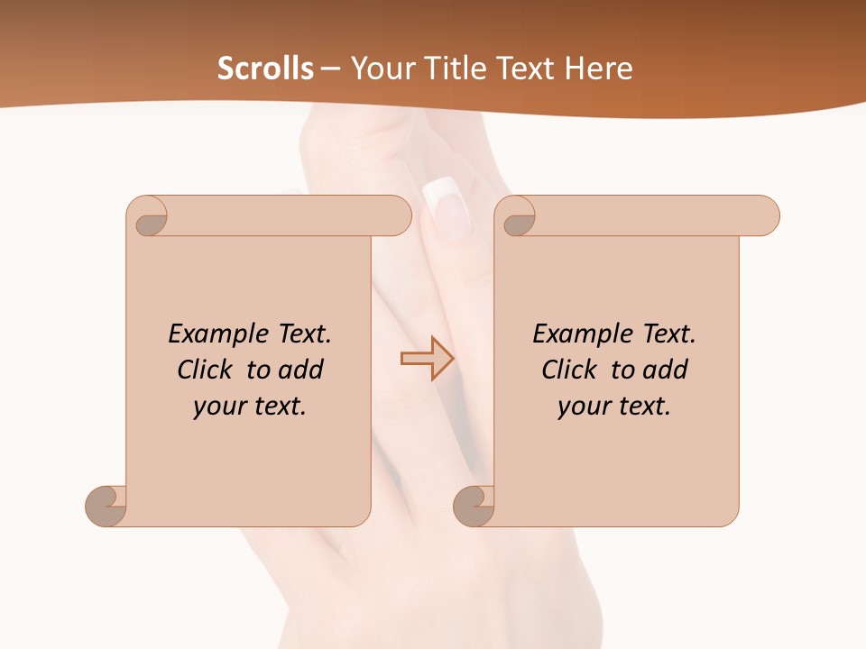 Two Hands Reaching Up To Each Other With A Brown Background PowerPoint Template
