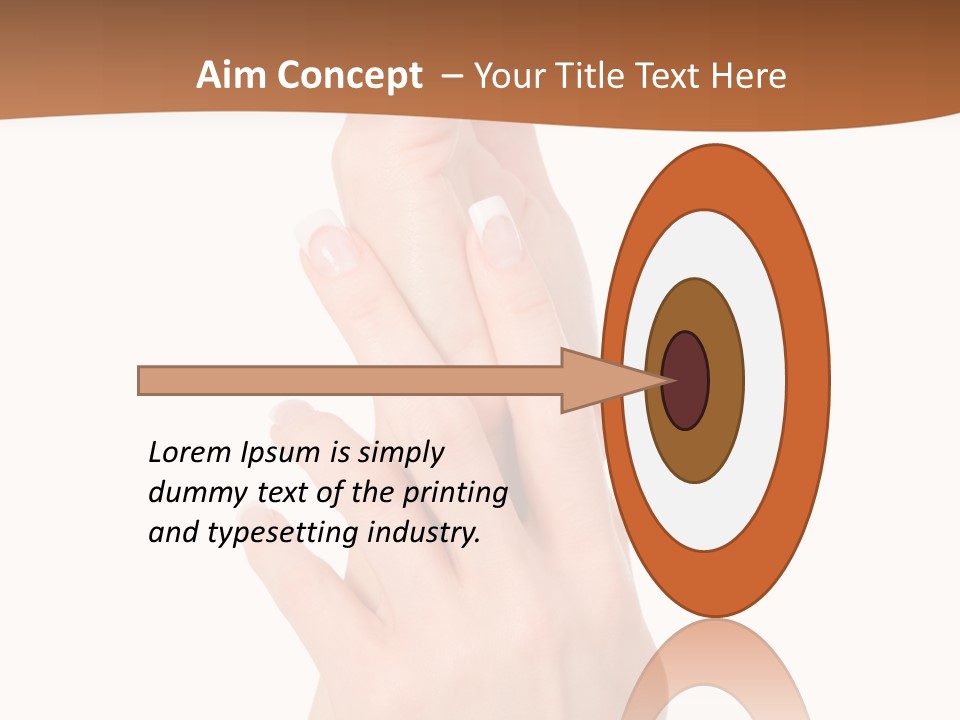 Two Hands Reaching Up To Each Other With A Brown Background PowerPoint Template