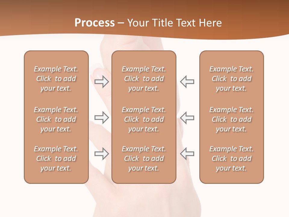 Two Hands Reaching Up To Each Other With A Brown Background PowerPoint Template