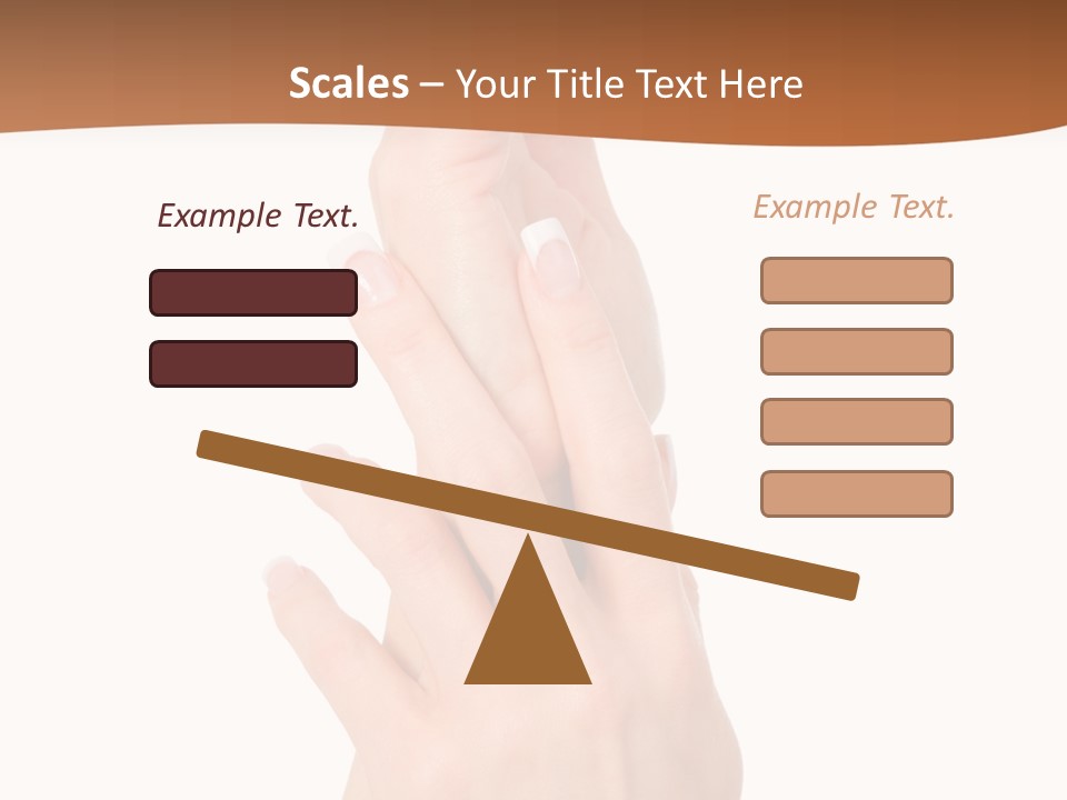 Two Hands Reaching Up To Each Other With A Brown Background PowerPoint Template