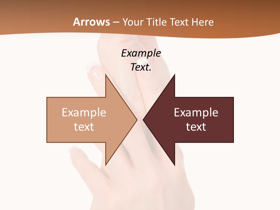 Two Hands Reaching Up To Each Other With A Brown Background PowerPoint Template