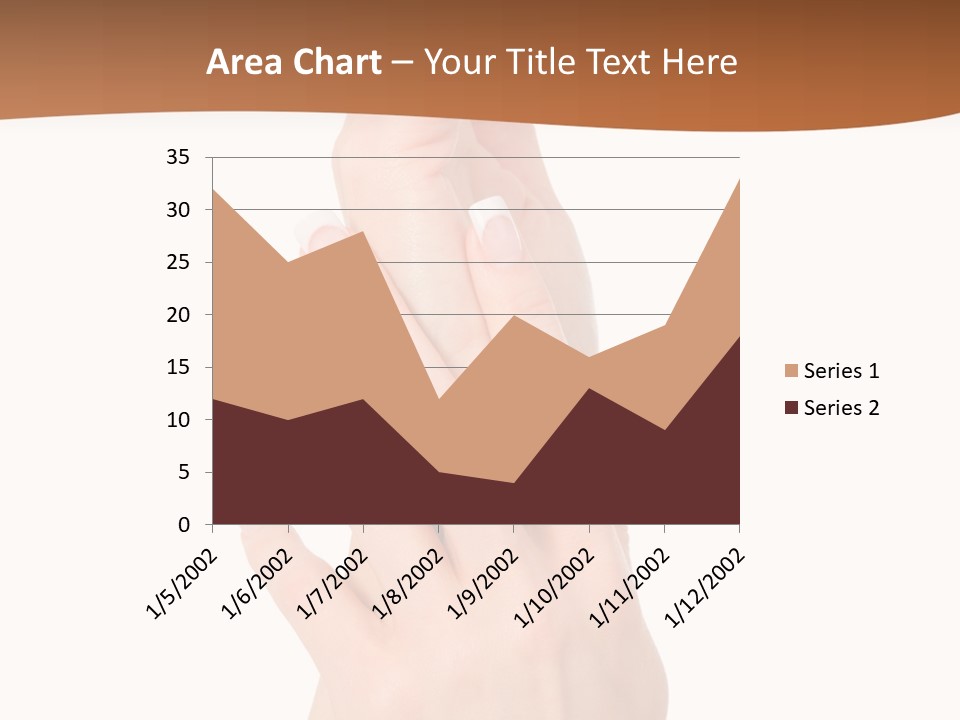 Two Hands Reaching Up To Each Other With A Brown Background PowerPoint Template