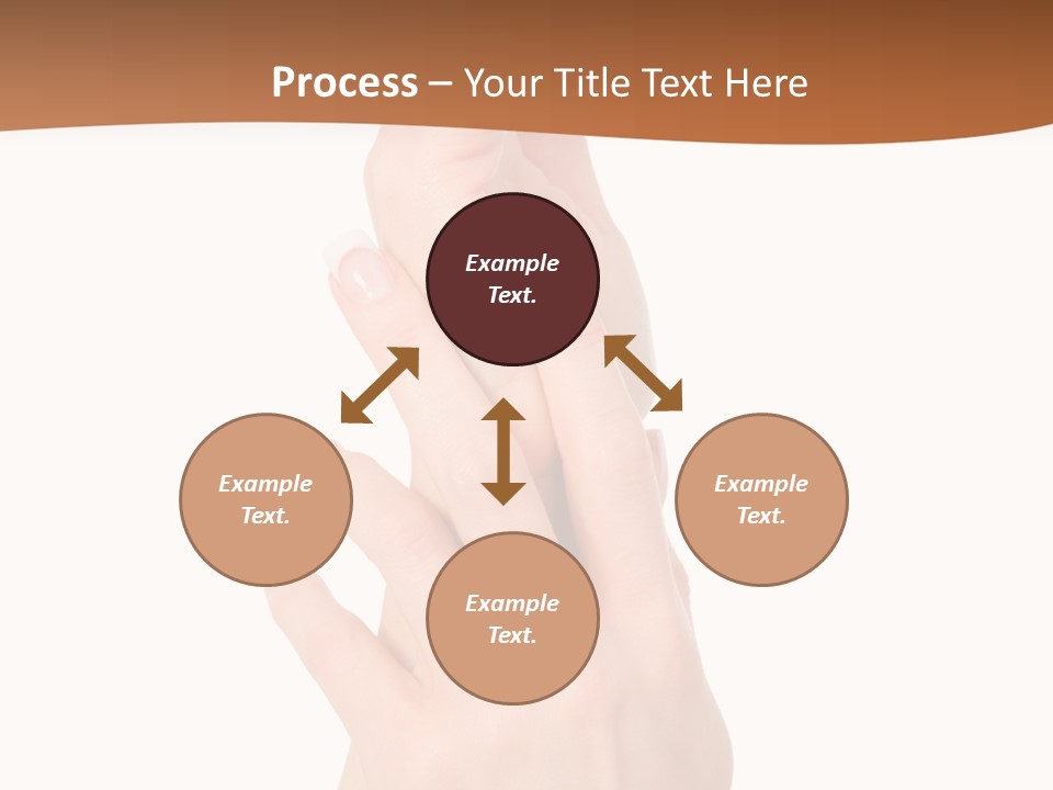 Two Hands Reaching Up To Each Other With A Brown Background PowerPoint Template