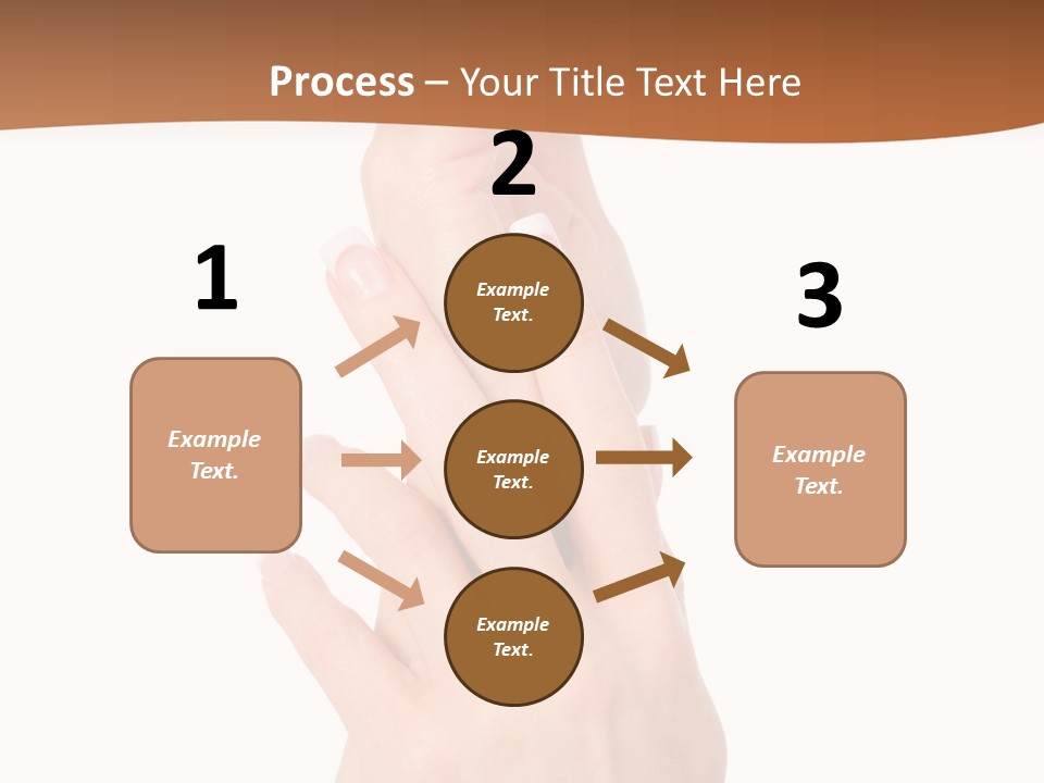 Two Hands Reaching Up To Each Other With A Brown Background PowerPoint Template