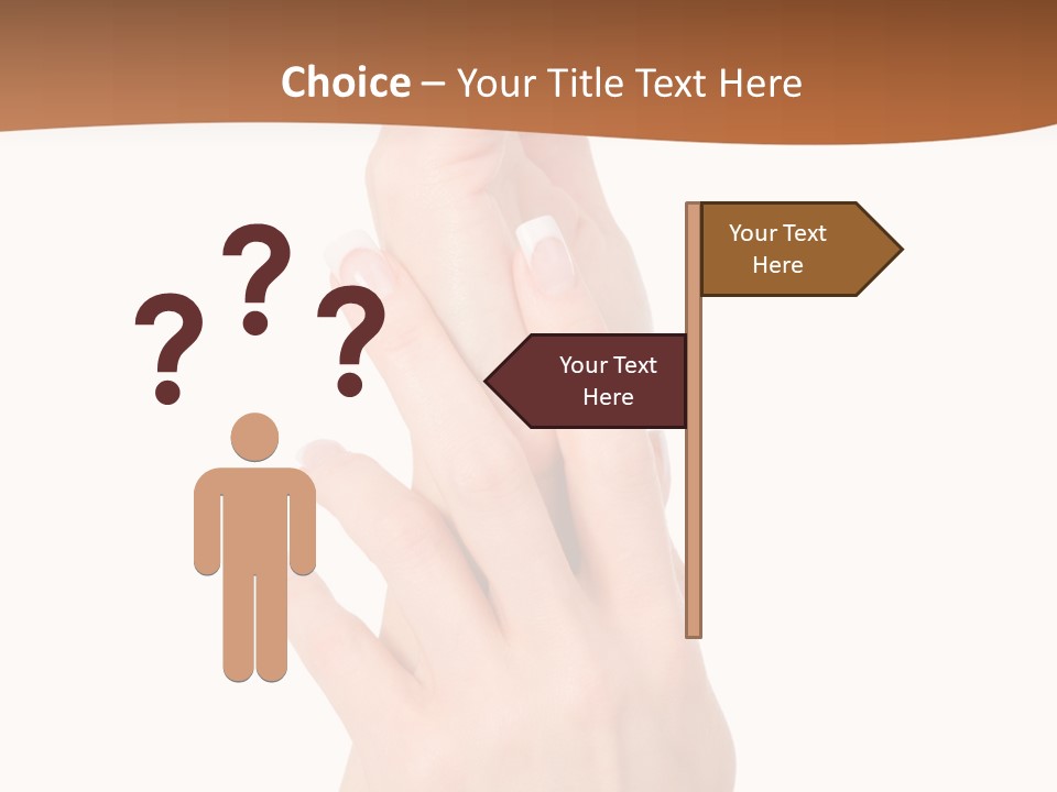 Two Hands Reaching Up To Each Other With A Brown Background PowerPoint Template