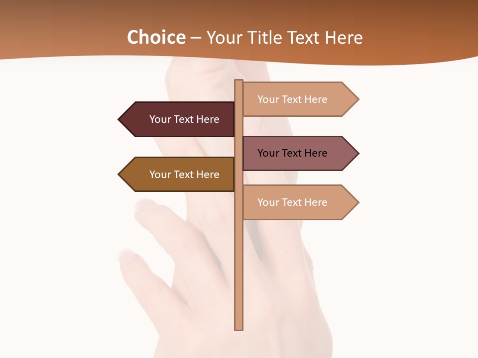 Two Hands Reaching Up To Each Other With A Brown Background PowerPoint Template