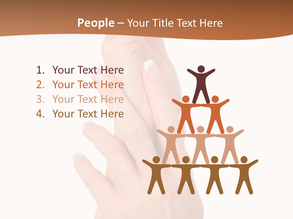 Two Hands Reaching Up To Each Other With A Brown Background PowerPoint Template