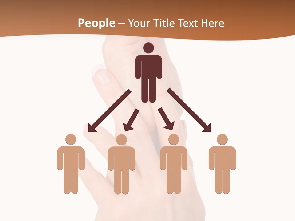 Two Hands Reaching Up To Each Other With A Brown Background PowerPoint Template