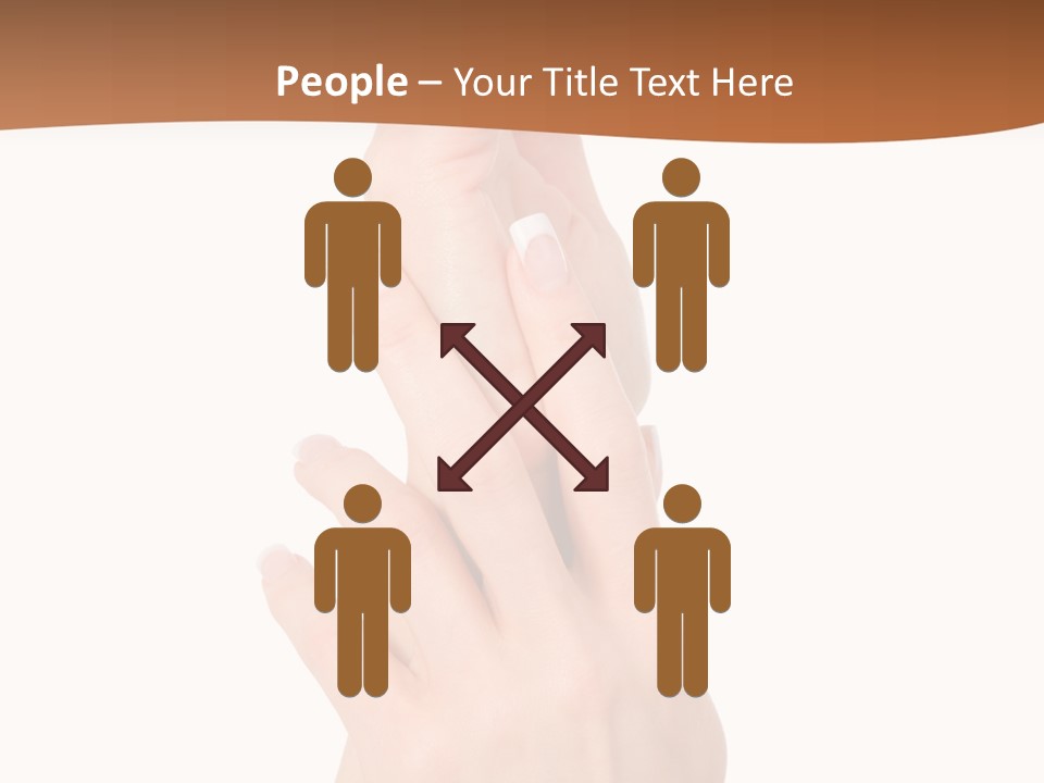 Two Hands Reaching Up To Each Other With A Brown Background PowerPoint Template