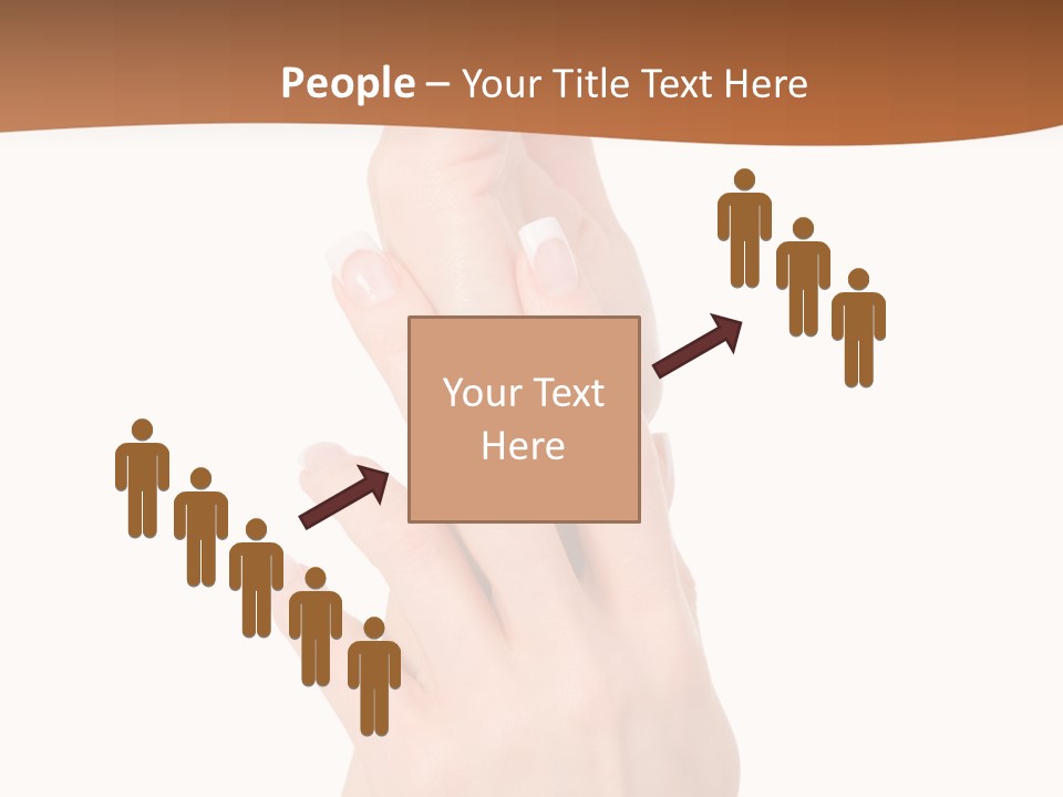 Two Hands Reaching Up To Each Other With A Brown Background PowerPoint Template