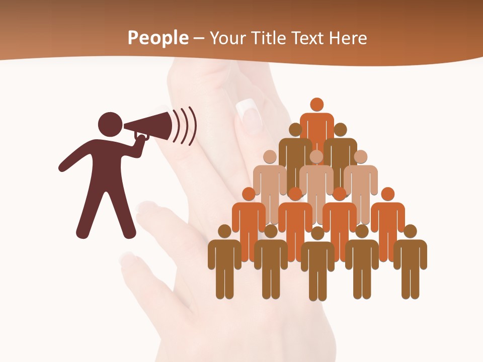 Two Hands Reaching Up To Each Other With A Brown Background PowerPoint Template