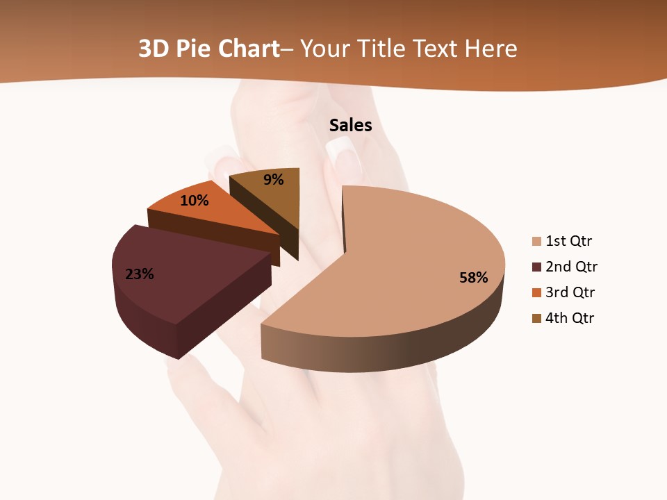 Two Hands Reaching Up To Each Other With A Brown Background PowerPoint Template