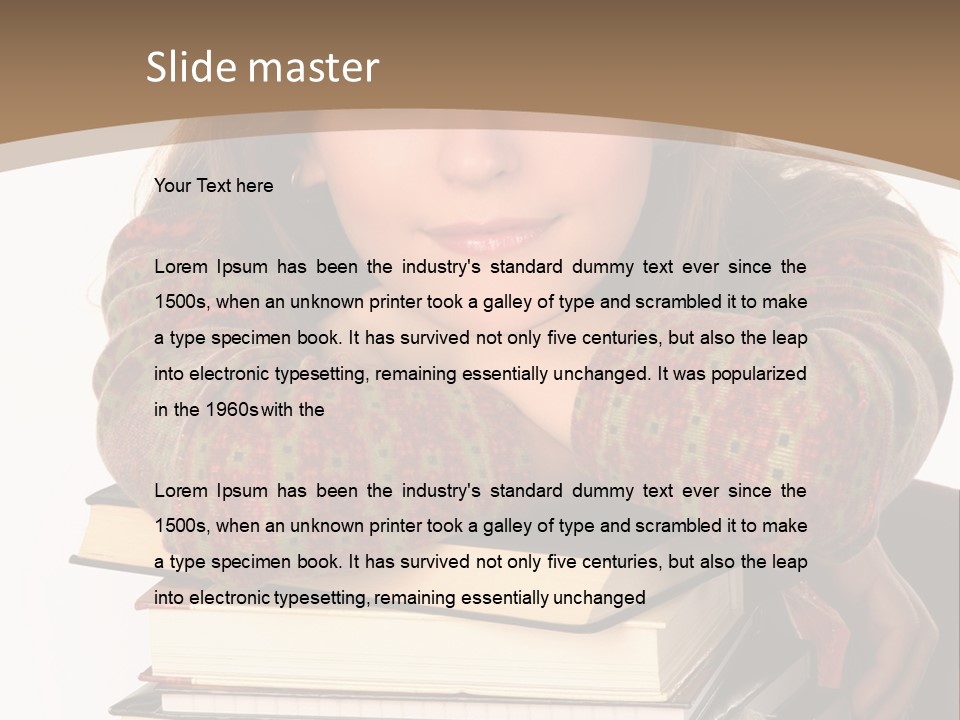 Woman With A Cat Relaxing Beside A Fireplace. PowerPoint Template