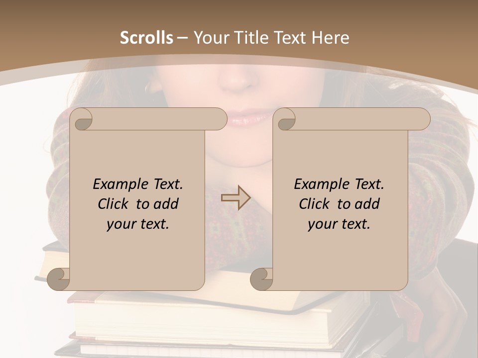 Woman With A Cat Relaxing Beside A Fireplace. PowerPoint Template