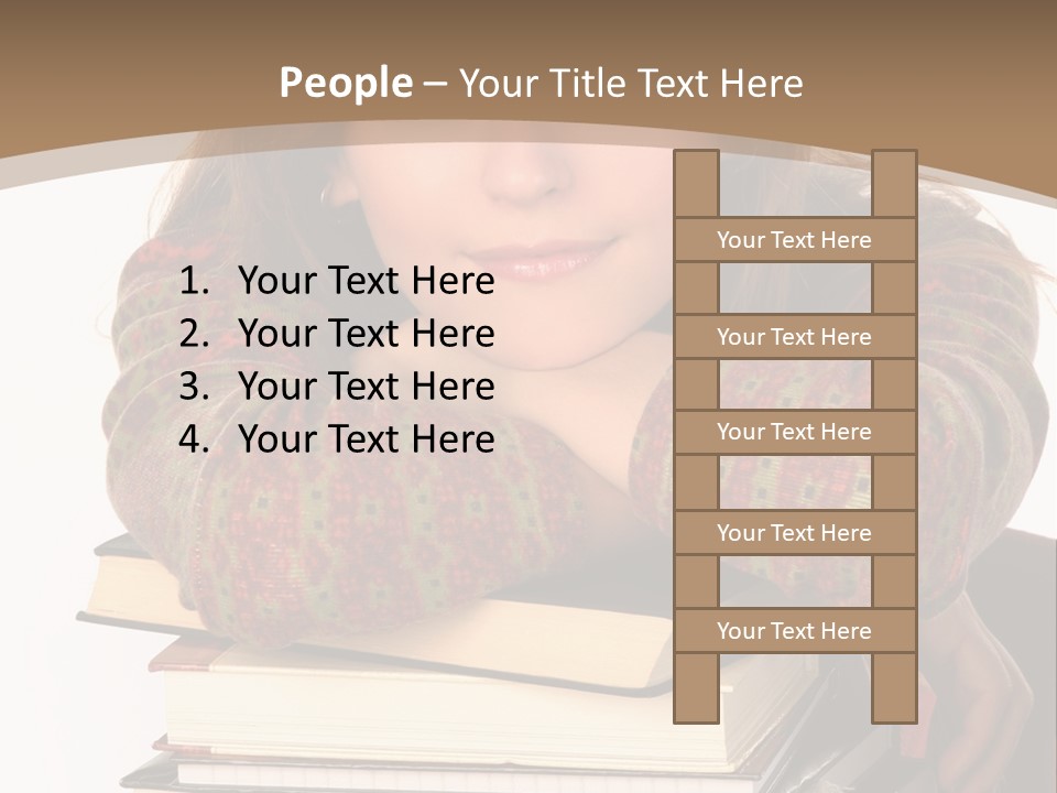 Woman With A Cat Relaxing Beside A Fireplace. PowerPoint Template