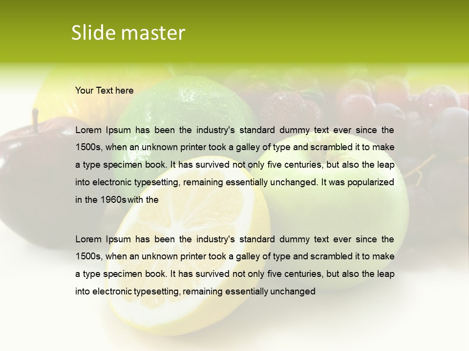 A Bunch Of Fruit Sitting On Top Of A White Table PowerPoint Template