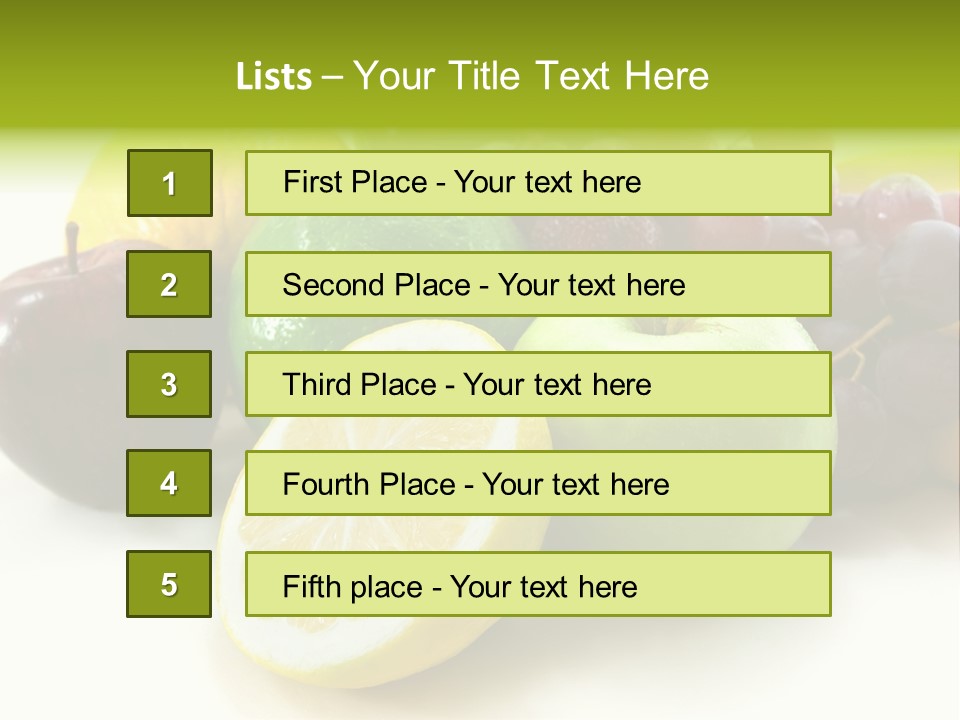 A Bunch Of Fruit Sitting On Top Of A White Table PowerPoint Template
