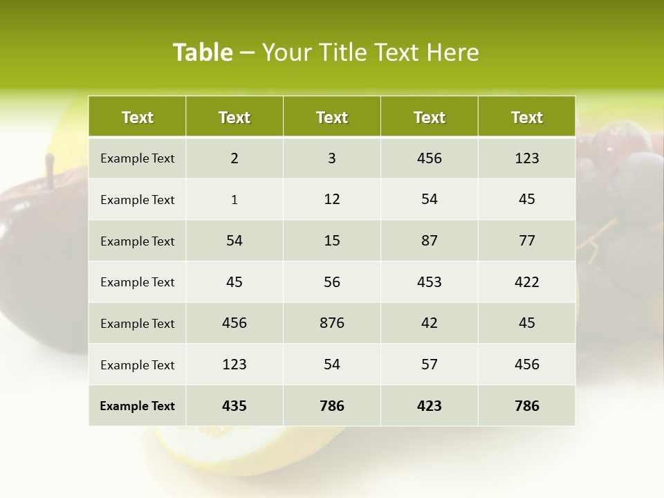 A Bunch Of Fruit Sitting On Top Of A White Table PowerPoint Template