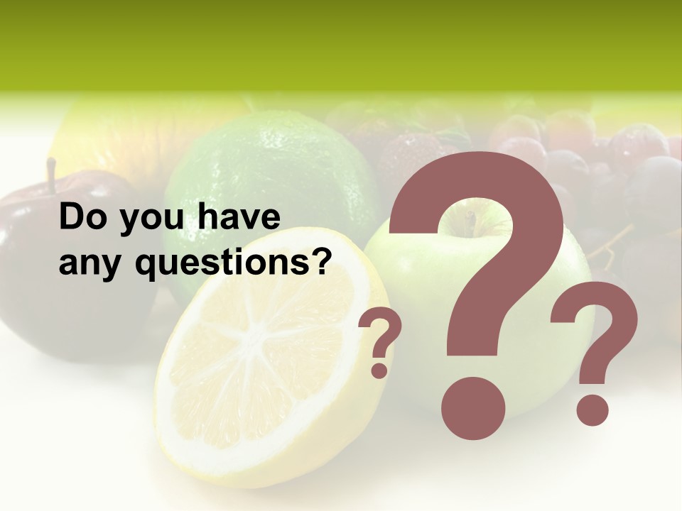 A Bunch Of Fruit Sitting On Top Of A White Table PowerPoint Template