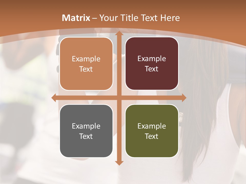 Beautiful Woman At The Gym Exercising With Free Weights PowerPoint Template