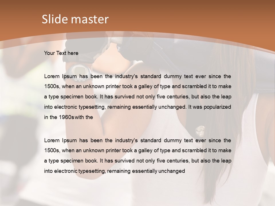 Beautiful Woman At The Gym Exercising With Free Weights PowerPoint Template