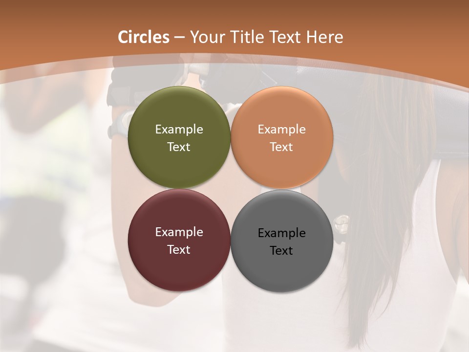 Beautiful Woman At The Gym Exercising With Free Weights PowerPoint Template