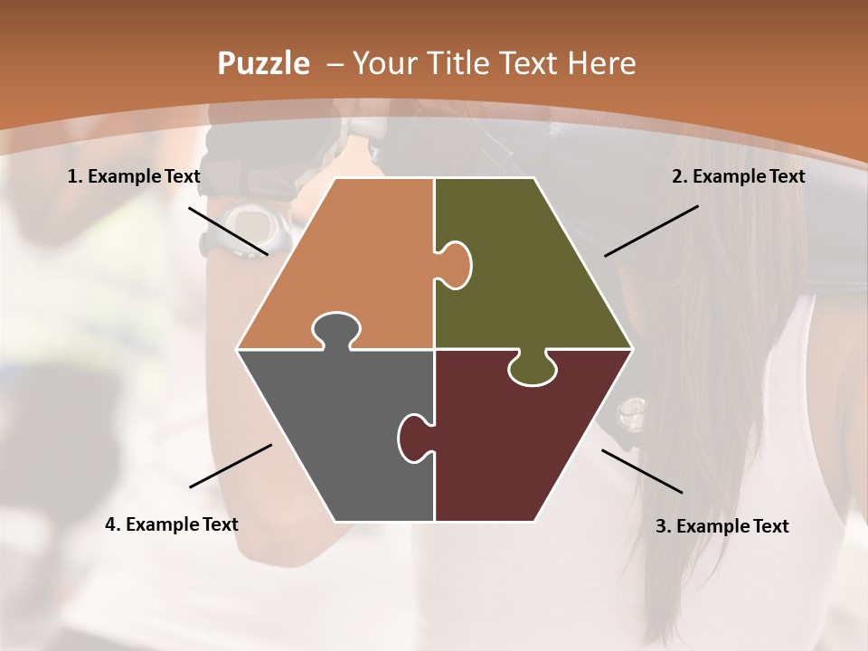 Beautiful Woman At The Gym Exercising With Free Weights PowerPoint Template