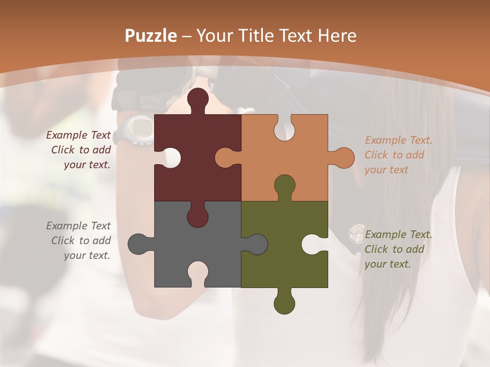 Beautiful Woman At The Gym Exercising With Free Weights PowerPoint Template