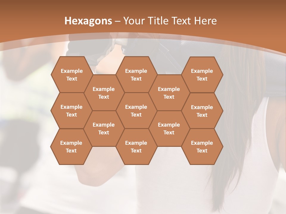 Beautiful Woman At The Gym Exercising With Free Weights PowerPoint Template