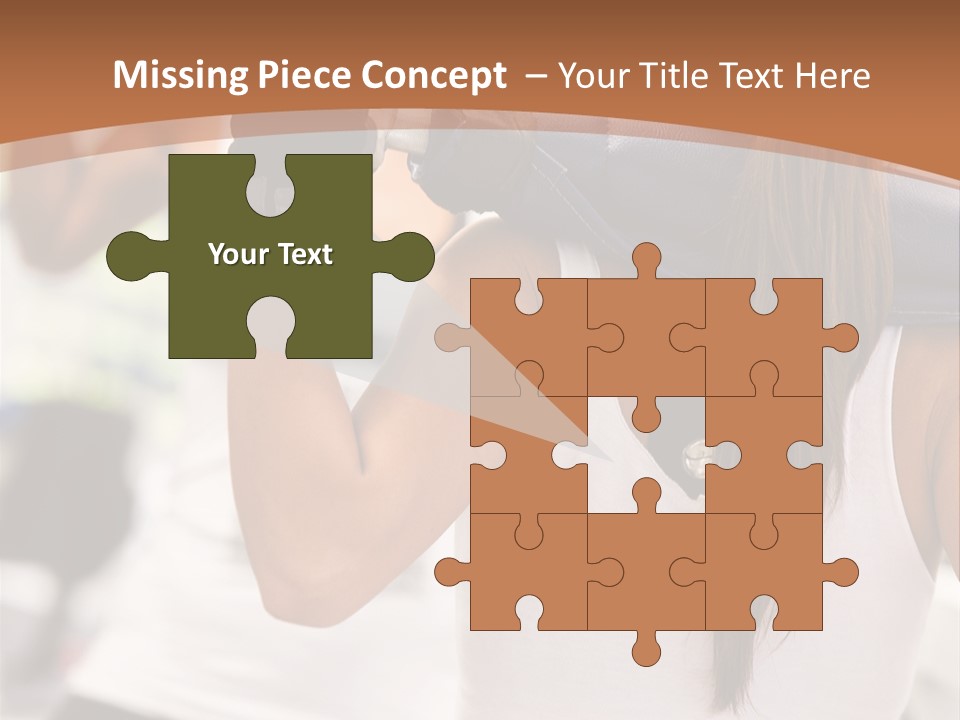 Beautiful Woman At The Gym Exercising With Free Weights PowerPoint Template