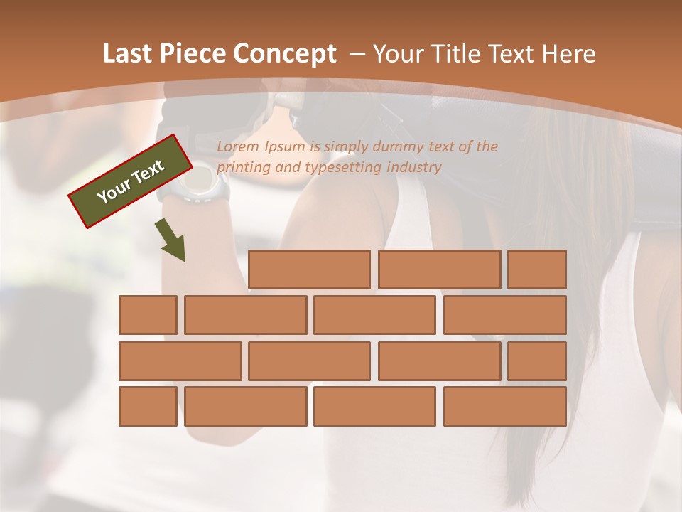 Beautiful Woman At The Gym Exercising With Free Weights PowerPoint Template