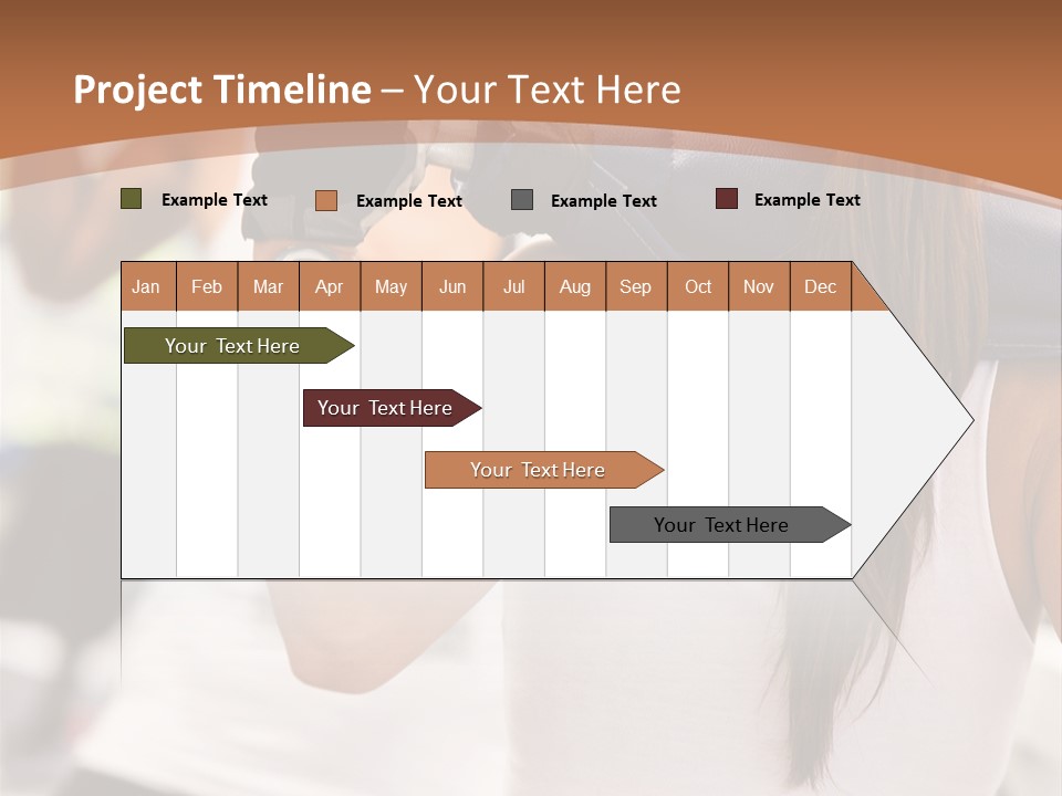 Beautiful Woman At The Gym Exercising With Free Weights PowerPoint Template