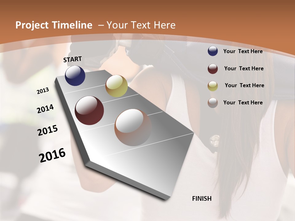 Beautiful Woman At The Gym Exercising With Free Weights PowerPoint Template